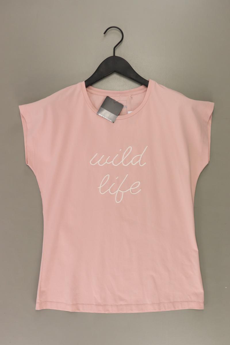 Manguun Printshirt Gr. 38 neu mit Etikett Kurzarm rosa aus Baumwolle