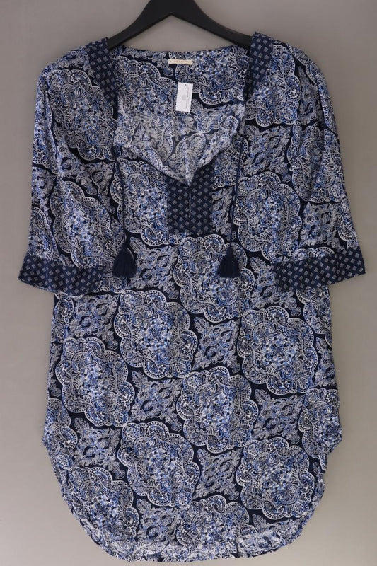 Esprit Longbluse Gr. M mit Paisleymuster 3/4 Ärmel blau aus Viskose