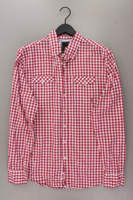 Jaques Britt Trachtenhemd für Herren Gr. L kariert Langarm rot aus Baumwolle