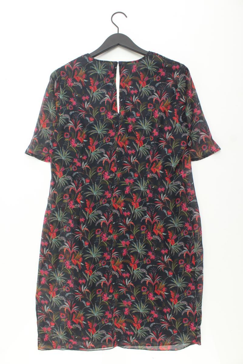 Dame Blanche Chiffonkleid Gr. XL mit Blumenmuster Kurzarm schwarz