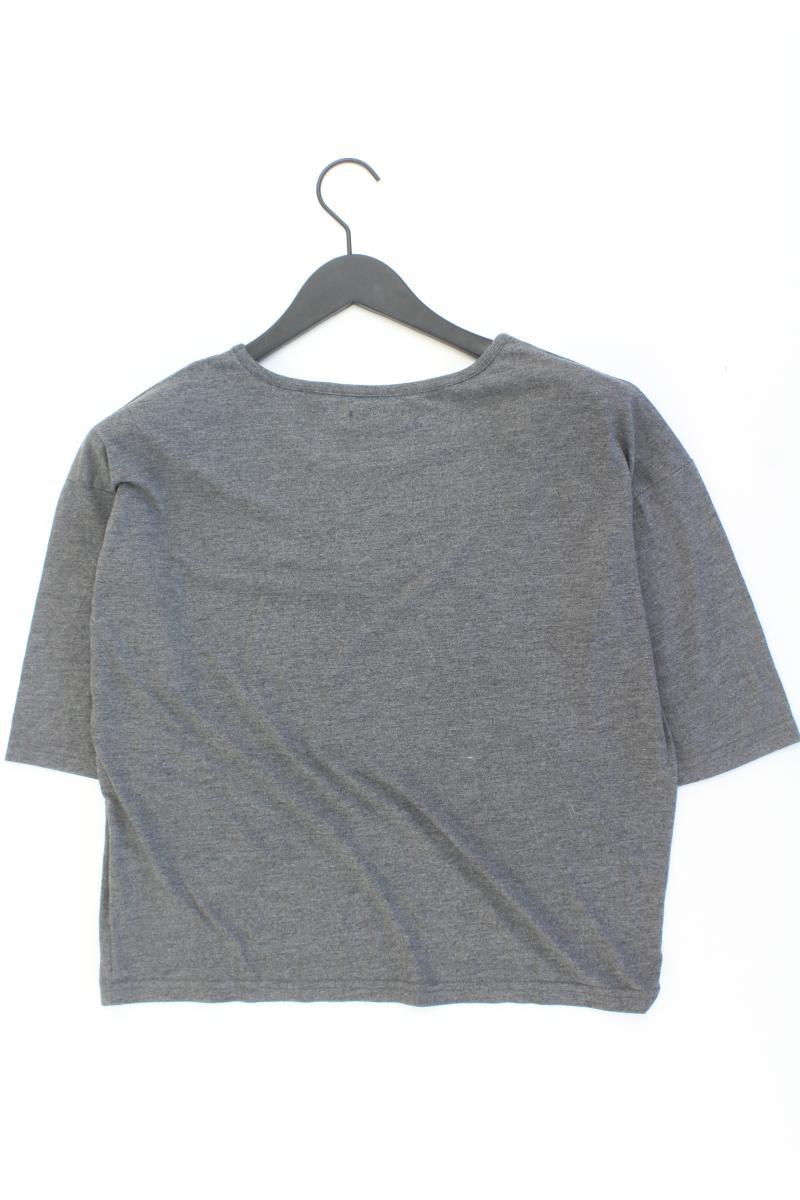 Cropped Shirt Gr. S 3/4 Ärmel mit Pailletten grau aus Polyester