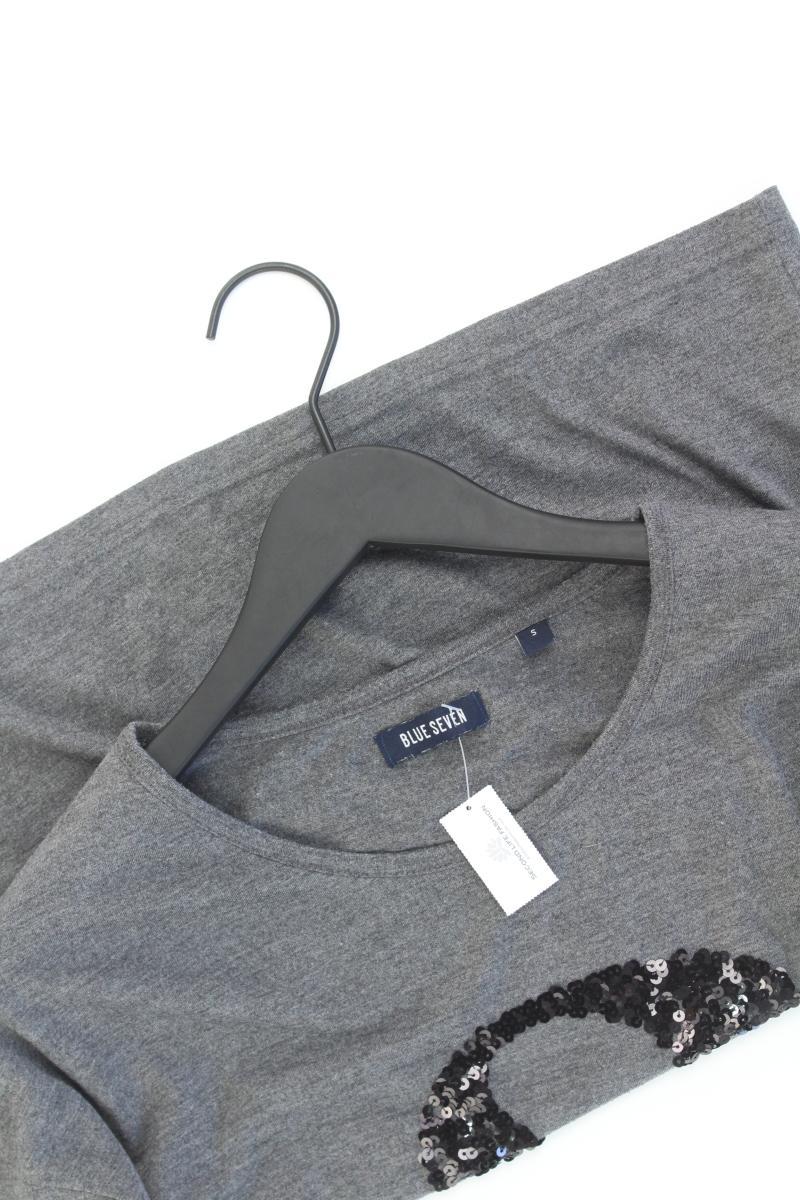 Cropped Shirt Gr. S 3/4 Ärmel mit Pailletten grau aus Polyester