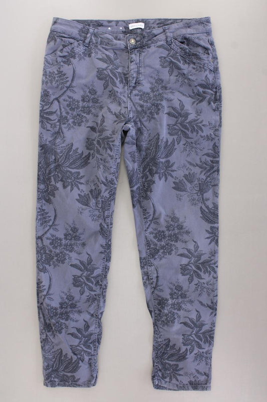 Gina Laura Hose Gr. Kurzgröße 22 mit Blumenmuster blau aus Baumwolle