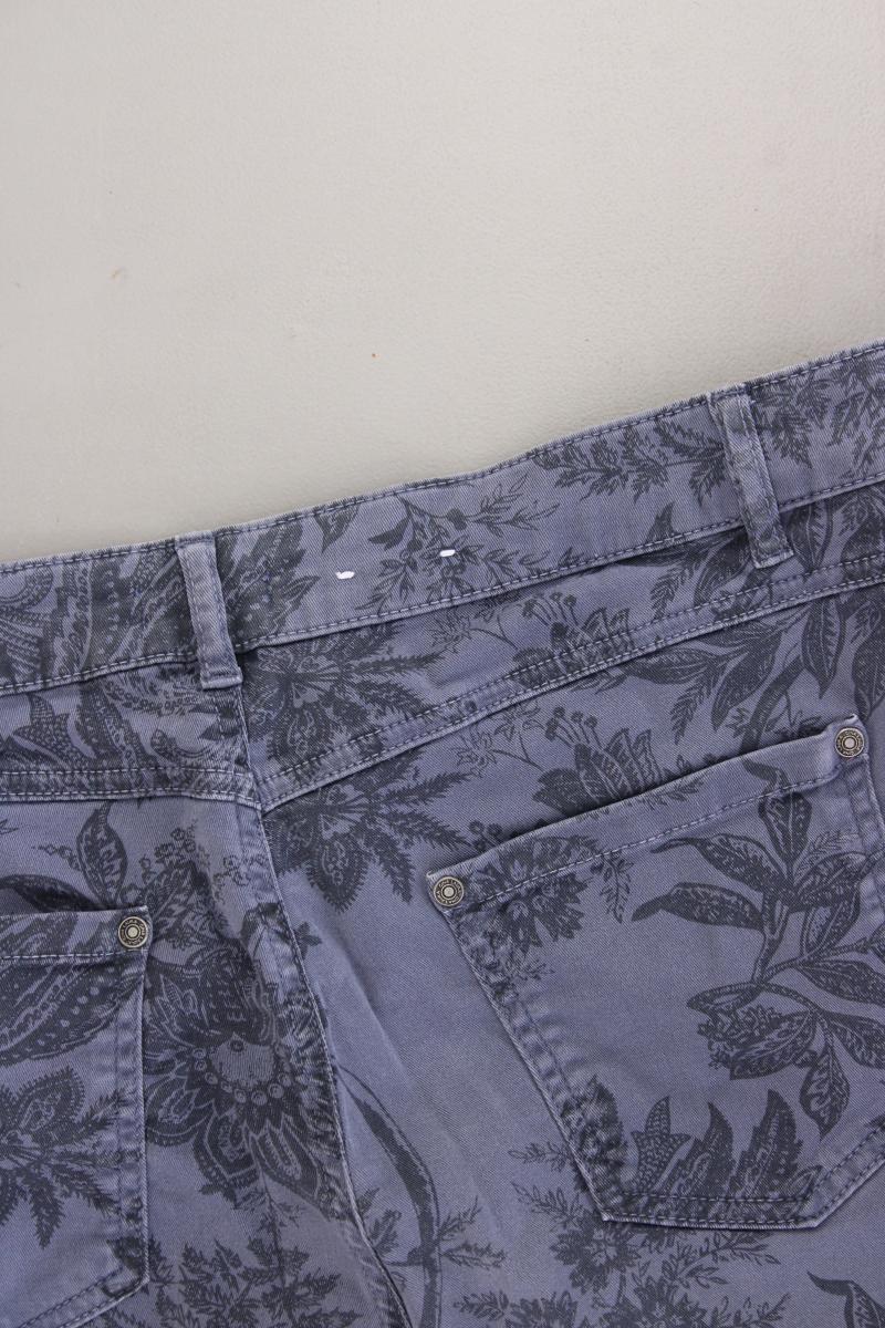 Gina Laura Hose Gr. Kurzgröße 22 mit Blumenmuster blau aus Baumwolle