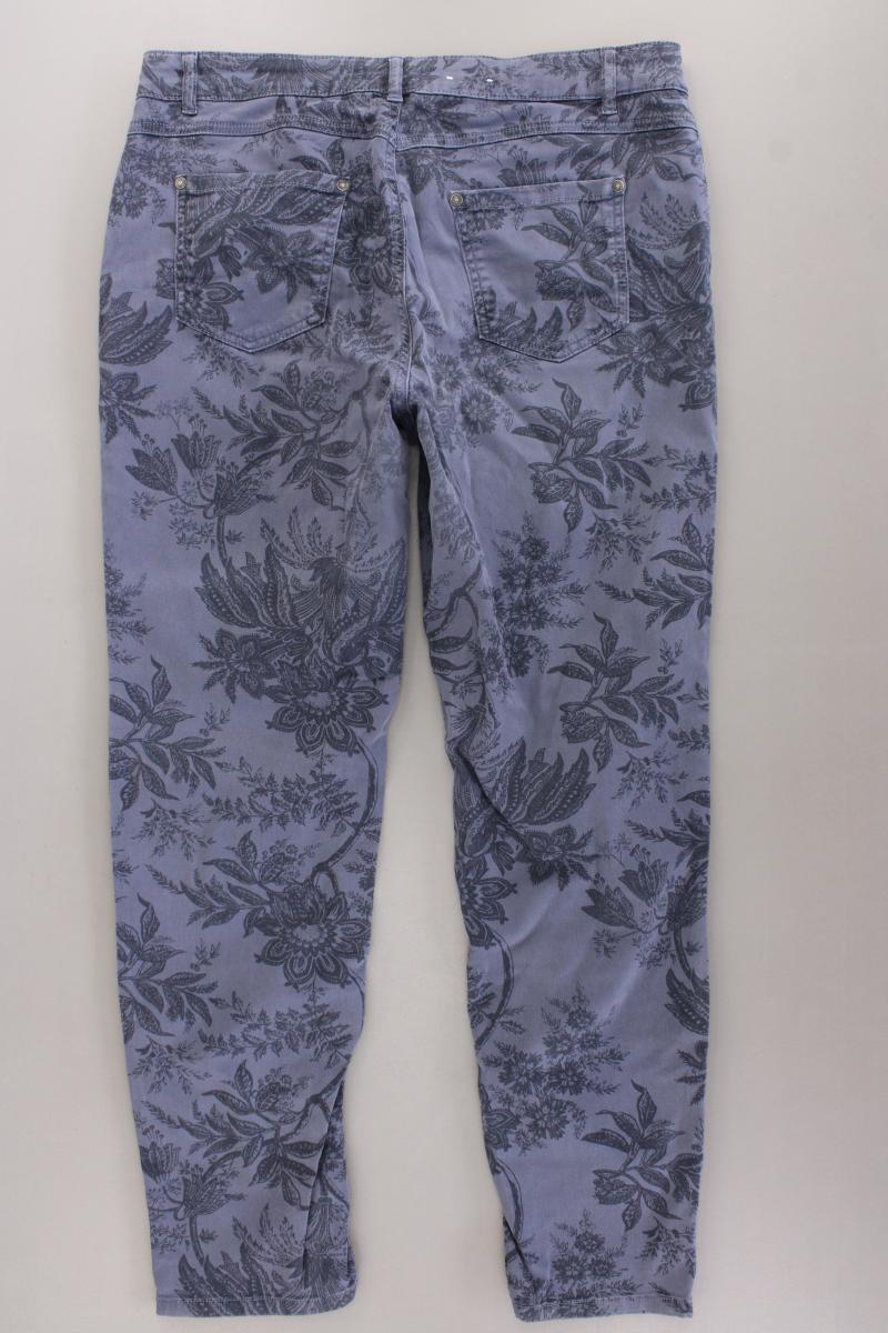 Gina Laura Hose Gr. Kurzgröße 22 mit Blumenmuster blau aus Baumwolle