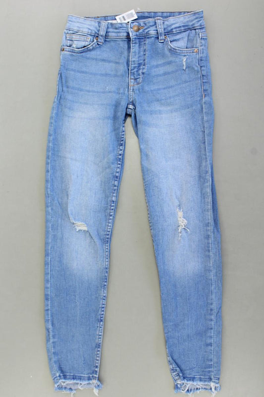 Bershka Skinny Jeans Gr. 34 blau aus Baumwolle