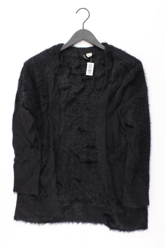 H&M Divided Fransencardigan Gr. XS Langarm schwarz aus Polyamid