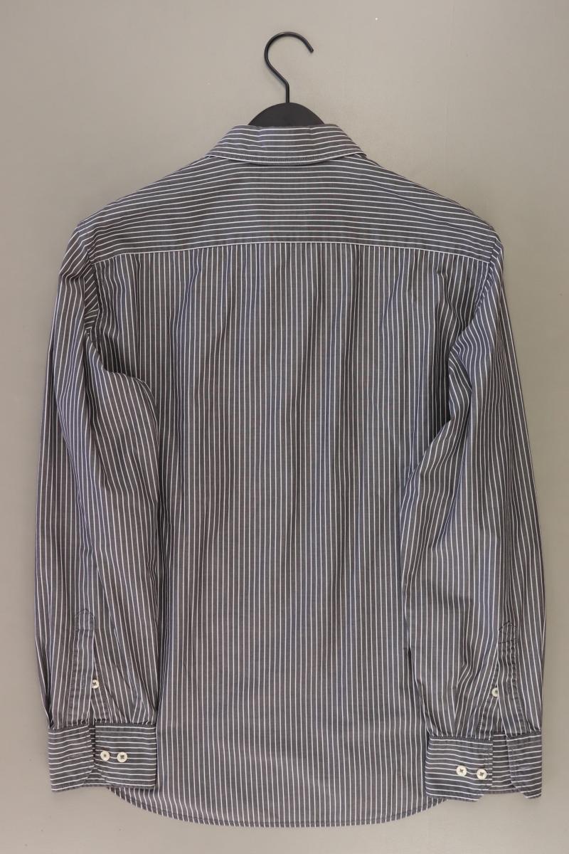 Marc O'Polo Langarmhemd für Herren Gr. L gestreift neuwertig grau aus Baumwolle