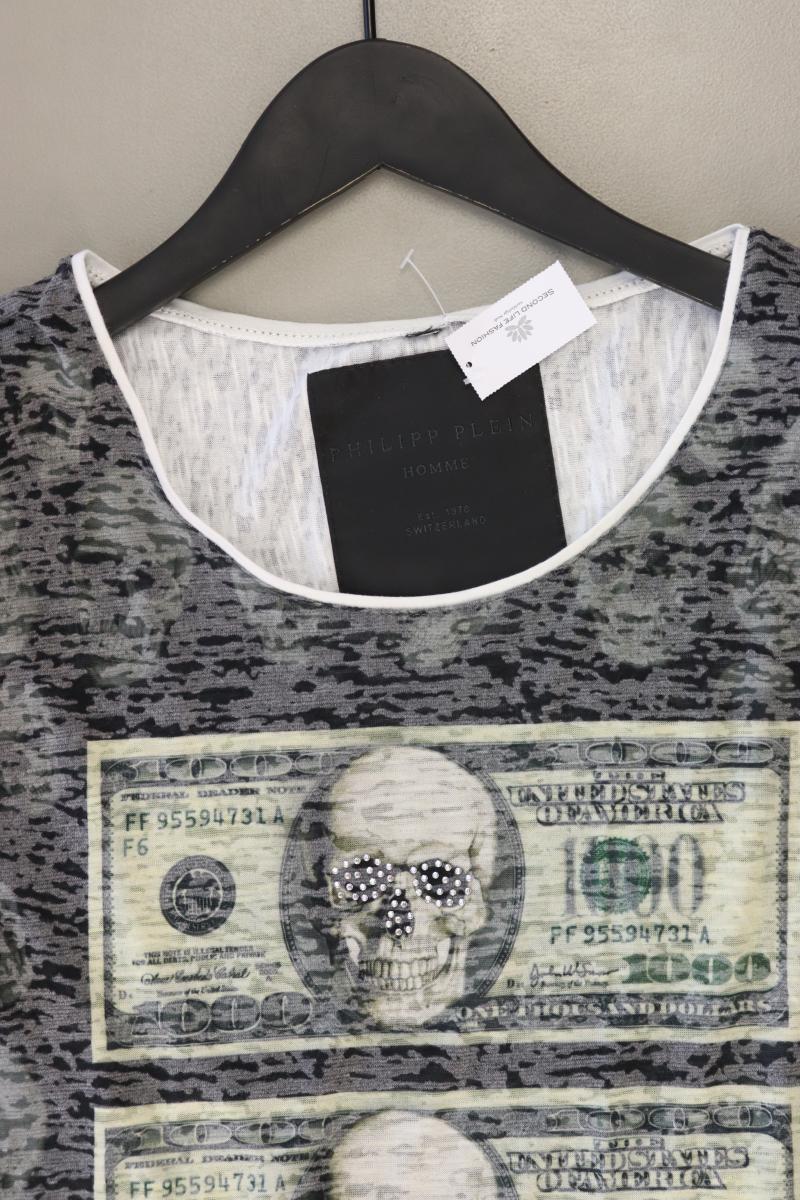 Philipp Plein Printshirt Gr. M camouflage neuwertig Kurzarm grau