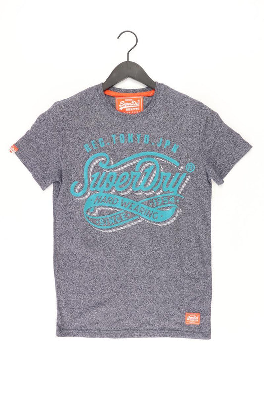 Superdry Printshirt für Herren Gr. S Kurzarm blau aus Baumwolle