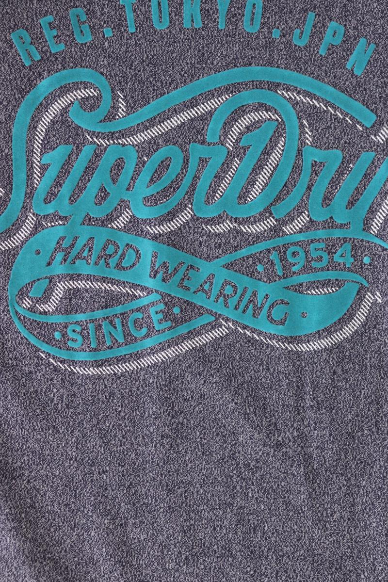 Superdry Printshirt für Herren Gr. S Kurzarm blau aus Baumwolle