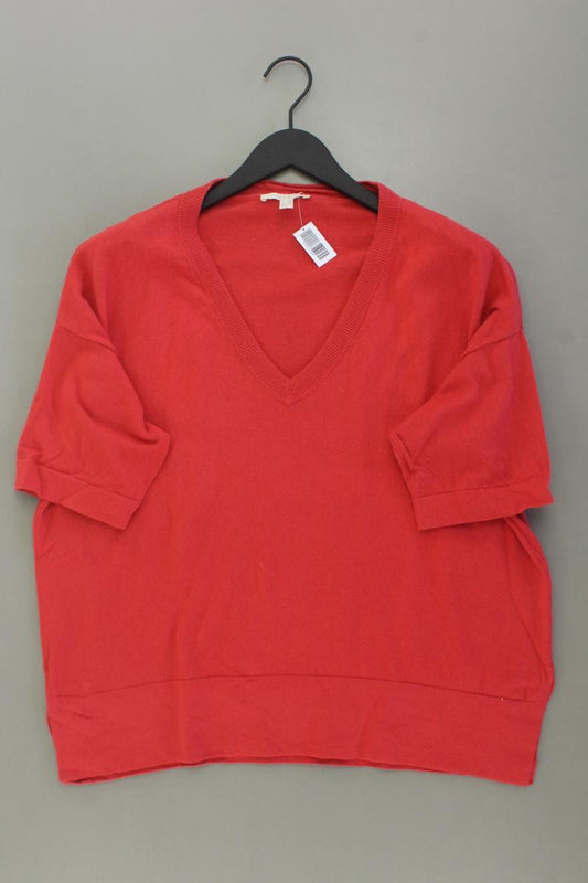 Esprit Oversize Strickshirt mit Kaschmir Gr. XS Kurzarm rot aus Baumwolle