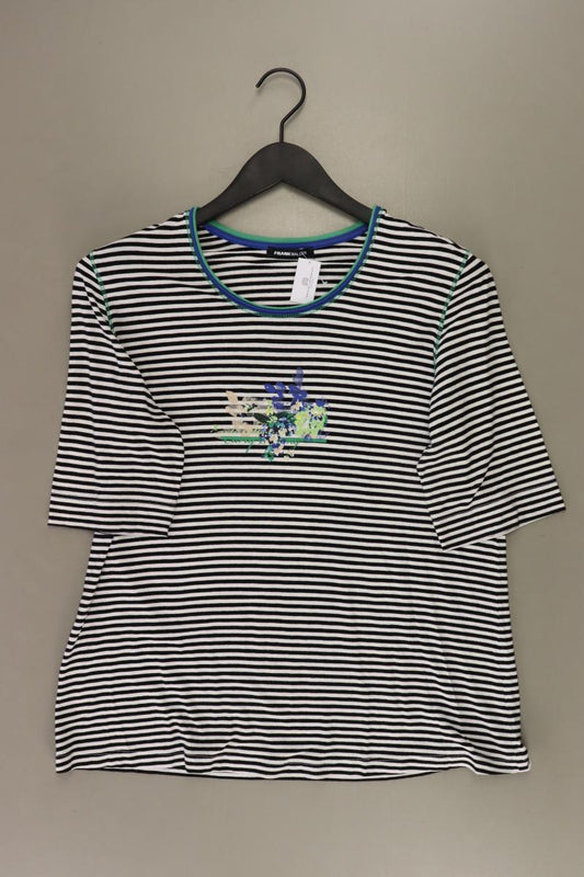 Frank Walder Ringelshirt Gr. 44 gestreift Kurzarm schwarz aus Viskose