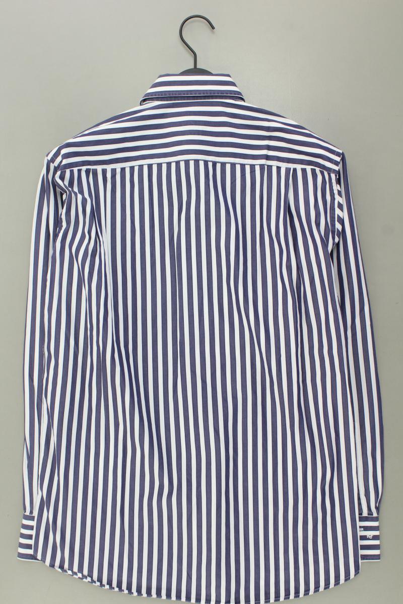 van Laack Langarmhemd für Herren Gr. Hemdgröße 38 gestreift blau aus Baumwolle