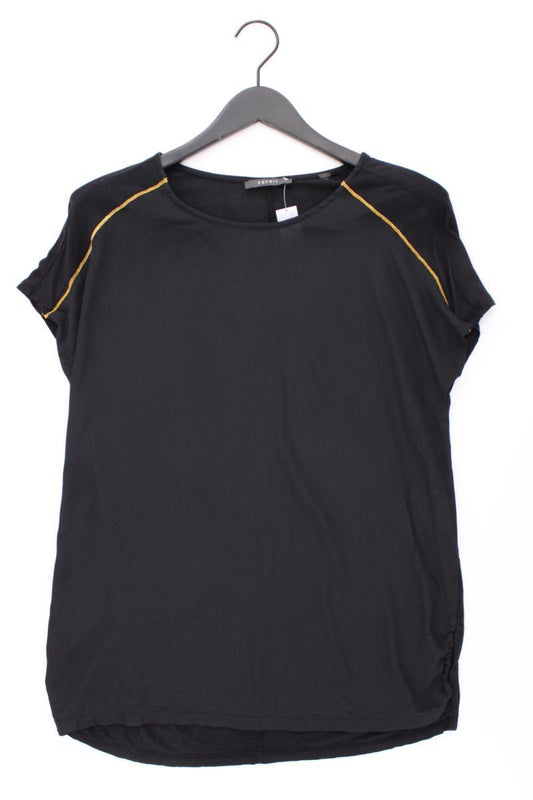 Esprit Kurzarmbluse Gr. L mit Glitzer schwarz