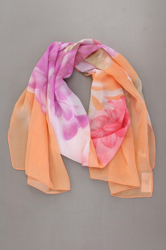 Tuch mit Seide mit Blumenmuster orange aus Polyester