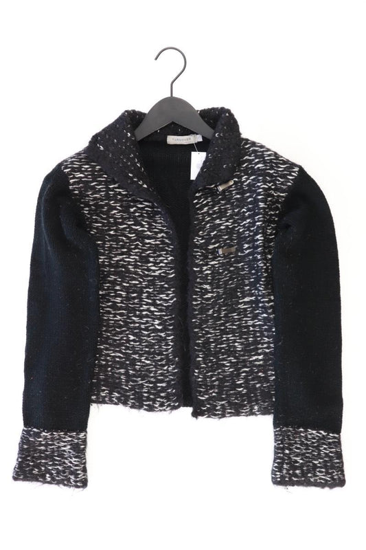 Turnover Strickjacke Gr. S Langarm schwarz aus Wolle