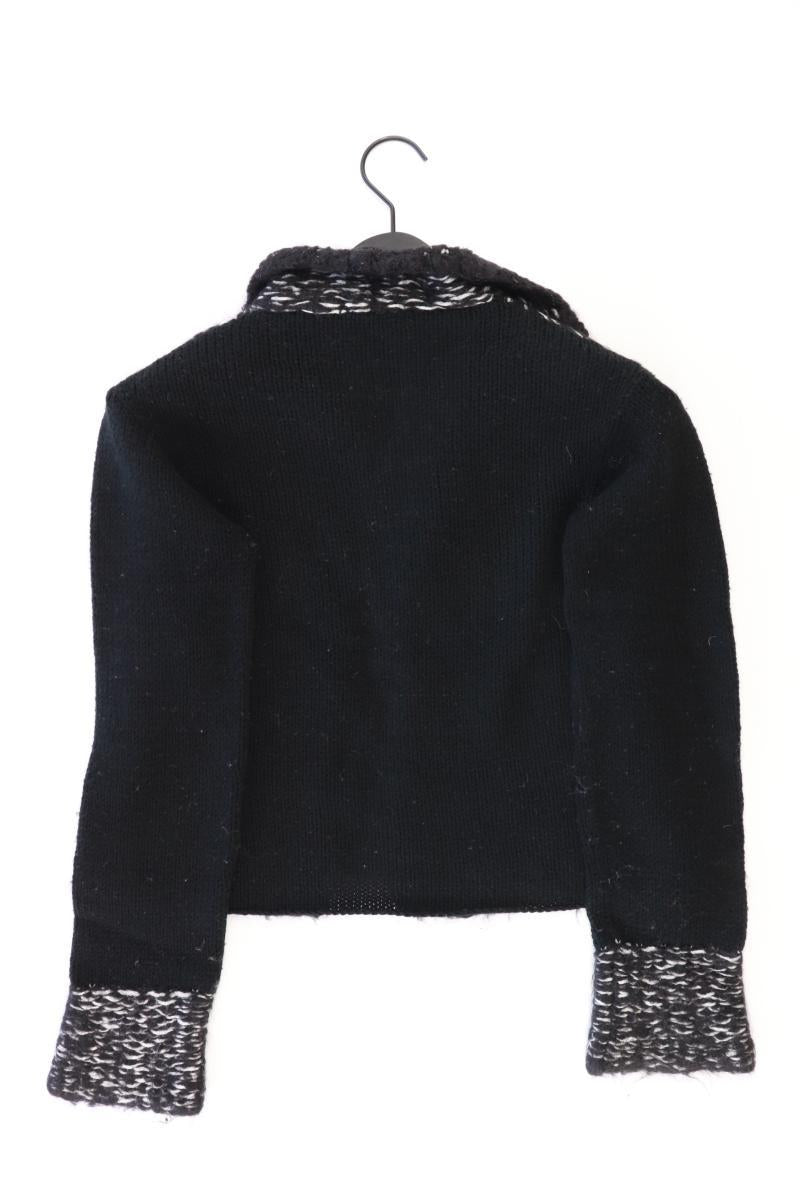 Turnover Strickjacke Gr. S Langarm schwarz aus Wolle