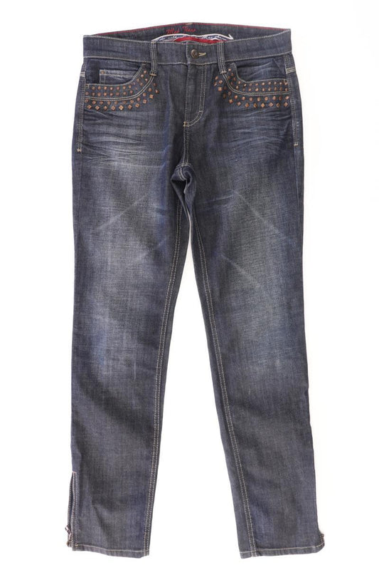 MAC Skinny Jeans Gr. 38/L30 Modell Skinny Rocket mit Nieten blau aus Baumwolle