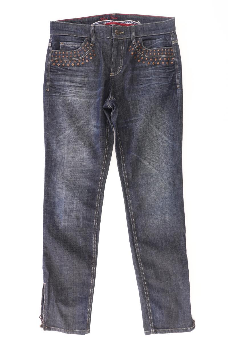 MAC Skinny Jeans Gr. 38/L30 Modell Skinny Rocket mit Nieten blau aus Baumwolle
