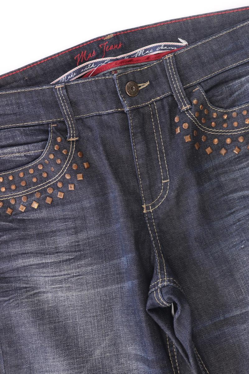 MAC Skinny Jeans Gr. 38/L30 Modell Skinny Rocket mit Nieten blau aus Baumwolle