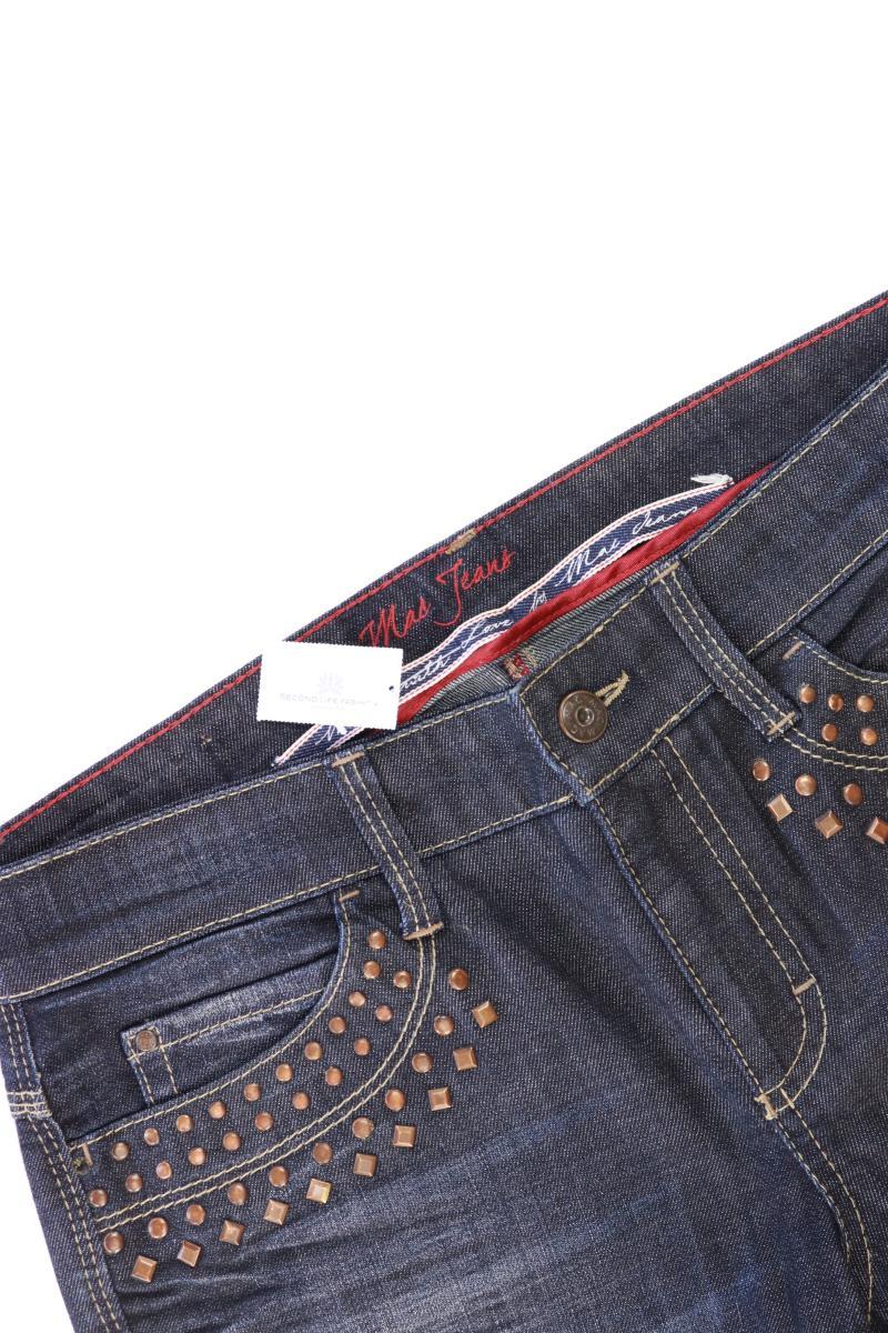 MAC Skinny Jeans Gr. 38 Modell Skinny Rocket mit Nieten blau aus Baumwolle