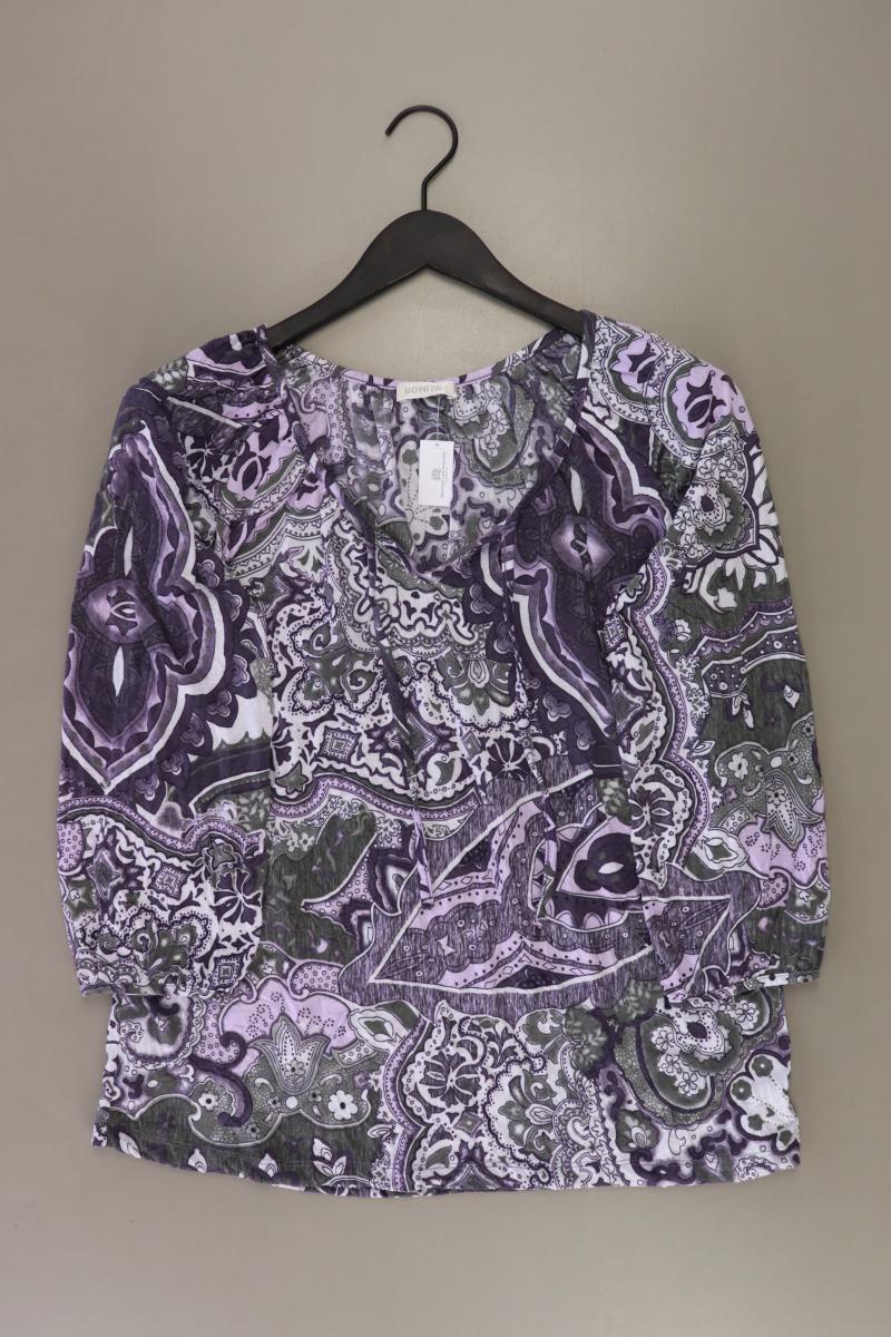 Bonita Shirt mit V-Ausschnitt Gr. L 3/4 Ärmel lila aus Polyester