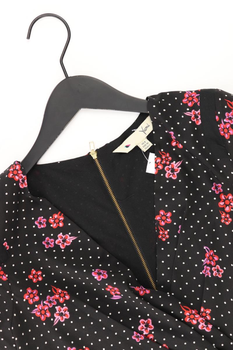 YUMI Bleistiftkleid Gr. 36 mit Blumenmuster Kurzarm schwarz aus Polyester