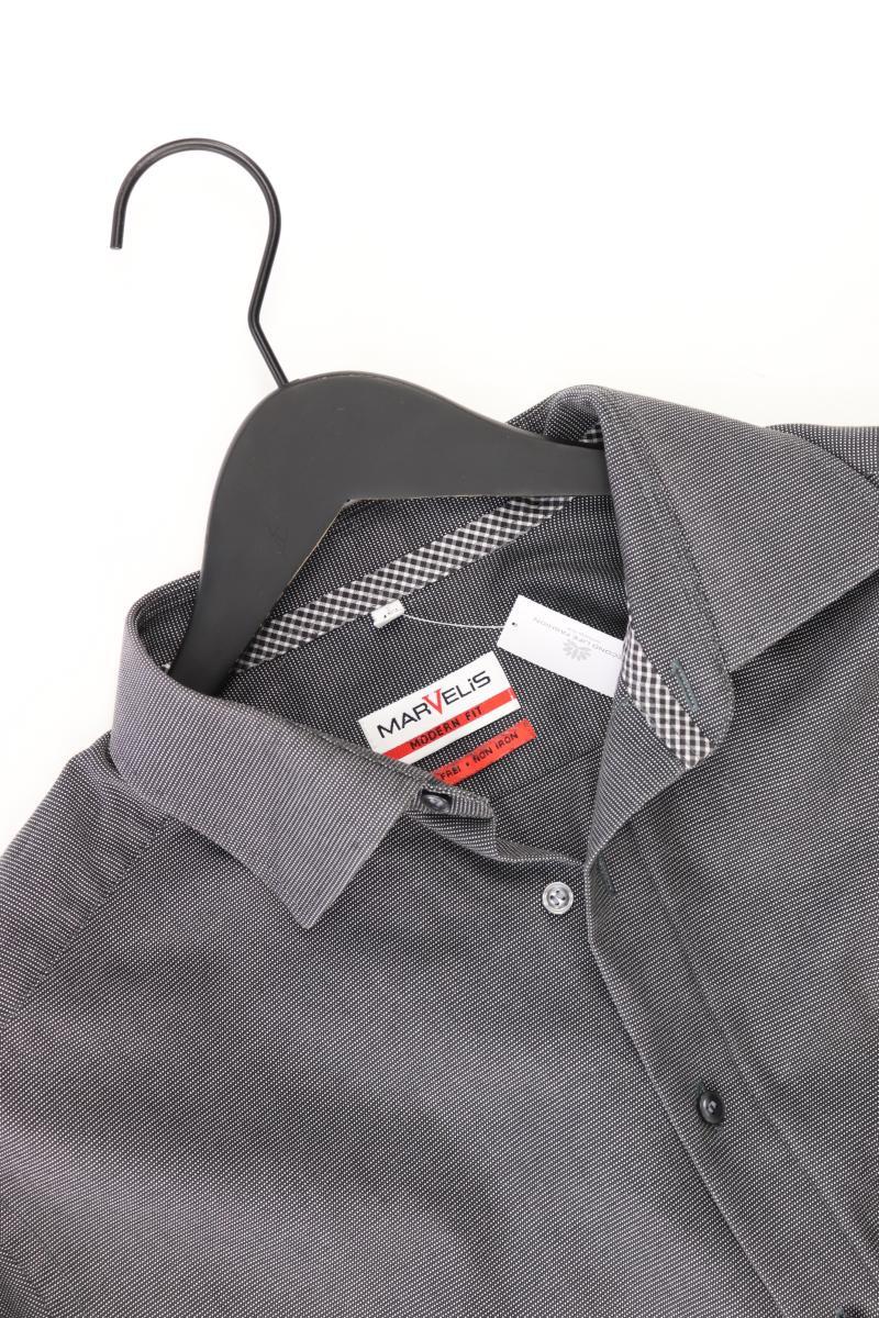 MARVELIS Langarmhemd für Herren Gr. Hemdgröße 43 grau aus Baumwolle