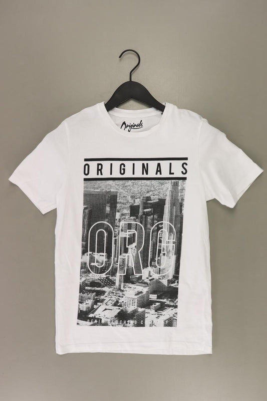 Jack & Jones Printshirt für Herren Gr. XS Kurzarm weiß aus Baumwolle