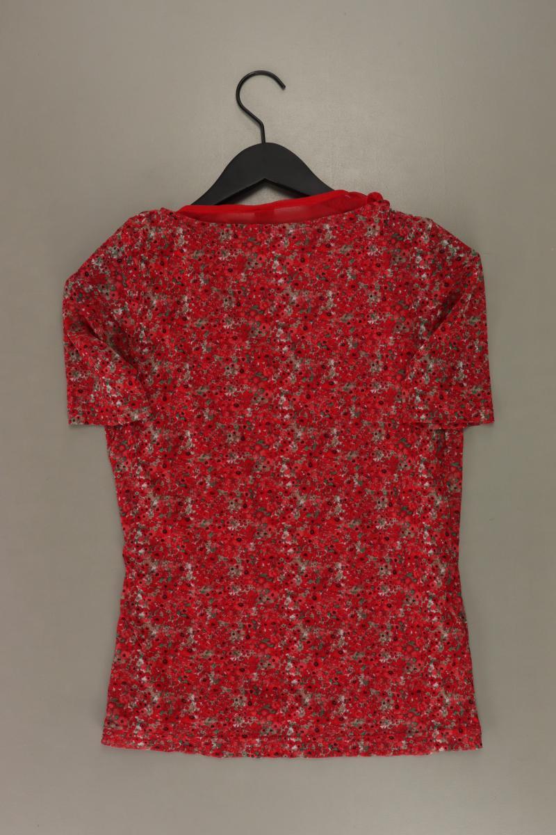 Selection by s.Oliver Shirt mit V-Ausschnitt Gr. 40 mit Blumenmuster Kurzarm rot