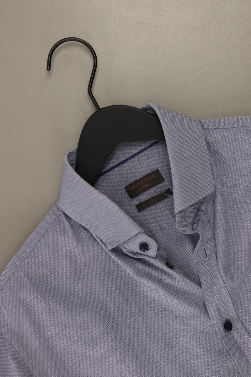 Selection by s.Oliver Langarmhemd für Herren Gr. Hemdgröße 39 blau aus Baumwolle