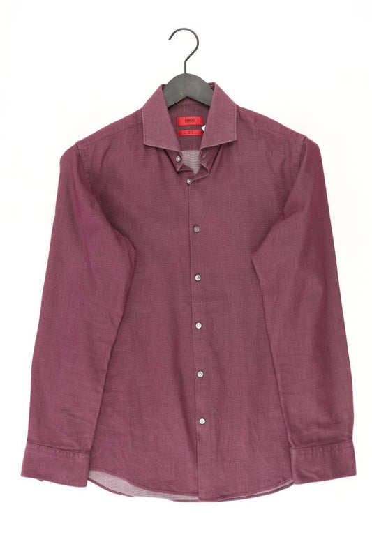 Hugo Boss Langarmhemd für Herren Gr. Hemdgröße 40 lila aus Baumwolle