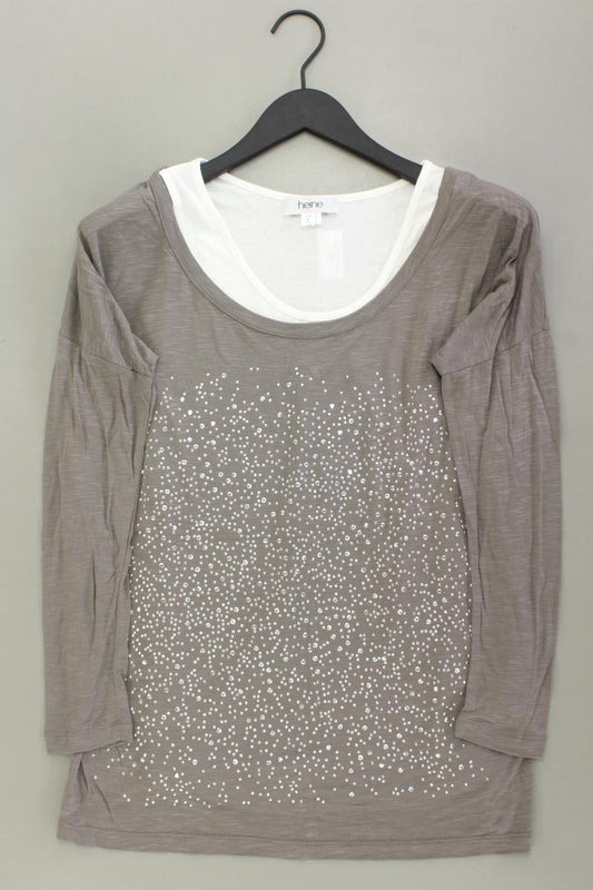 Heine Longsleeve-Shirt Gr. 38 Langarm braun aus Viskose