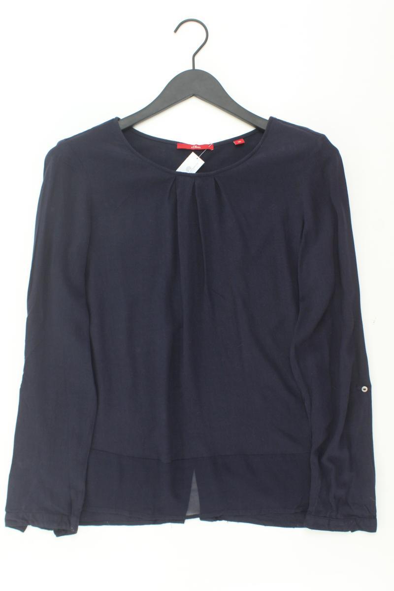 s.Oliver Langarmbluse Gr. 36 blau aus Viskose