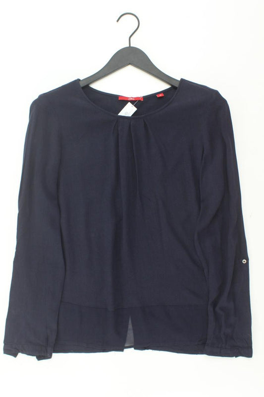 s.Oliver Langarmbluse Gr. 36 blau aus Viskose