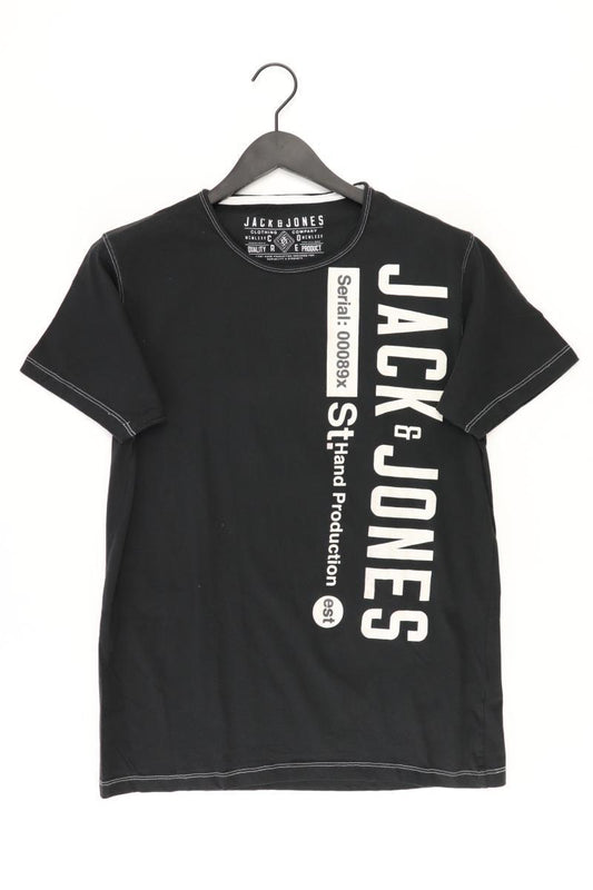 Jack & Jones Printshirt für Herren Gr. XL Kurzarm schwarz aus Baumwolle