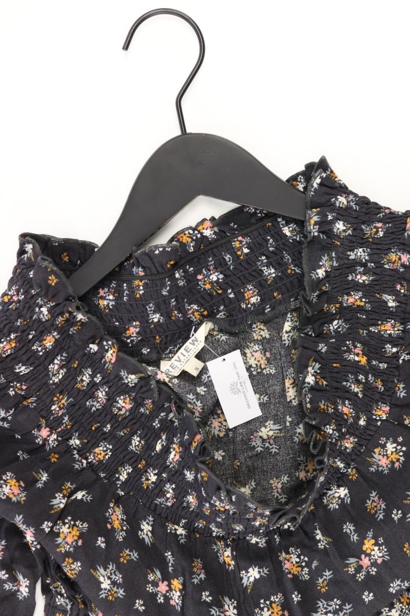 Review Bluse Gr. S mit Blumenmuster 3/4 Ärmel mit Carmen-Ausschnitt grau