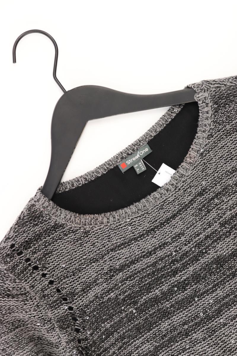 Street One Grobstrickpullover Gr. 36 mit Pailletten grau aus Polyester