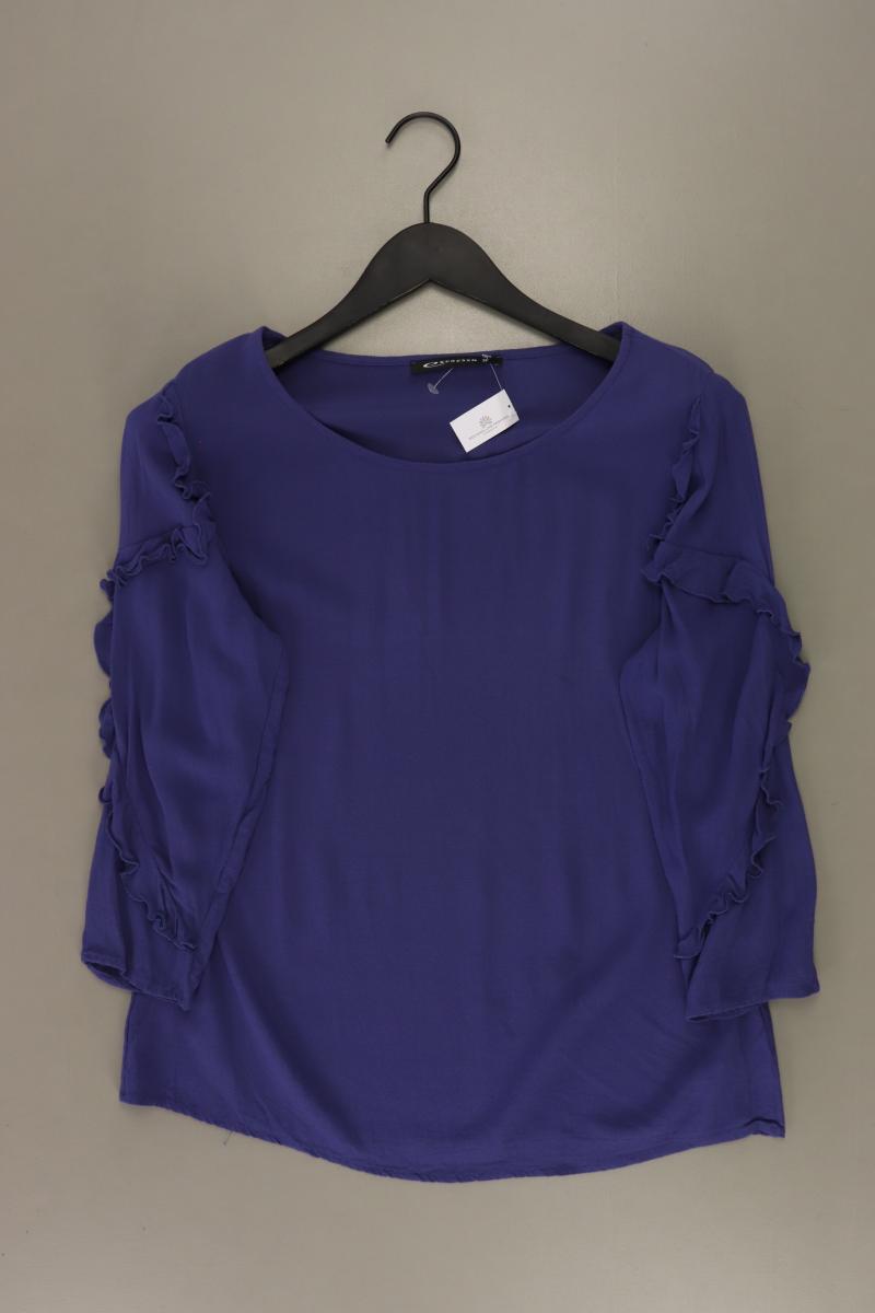 Expresso Rüschenbluse Gr. 38 3/4 Ärmel blau aus Viskose