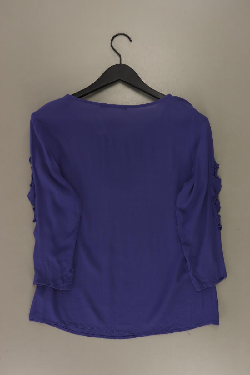 Expresso Rüschenbluse Gr. 38 3/4 Ärmel blau aus Viskose