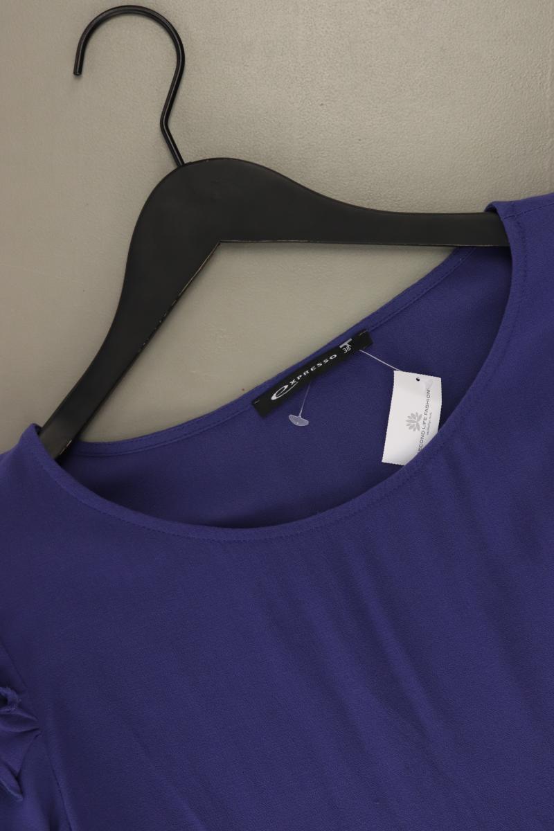 Expresso Rüschenbluse Gr. 38 3/4 Ärmel blau aus Viskose