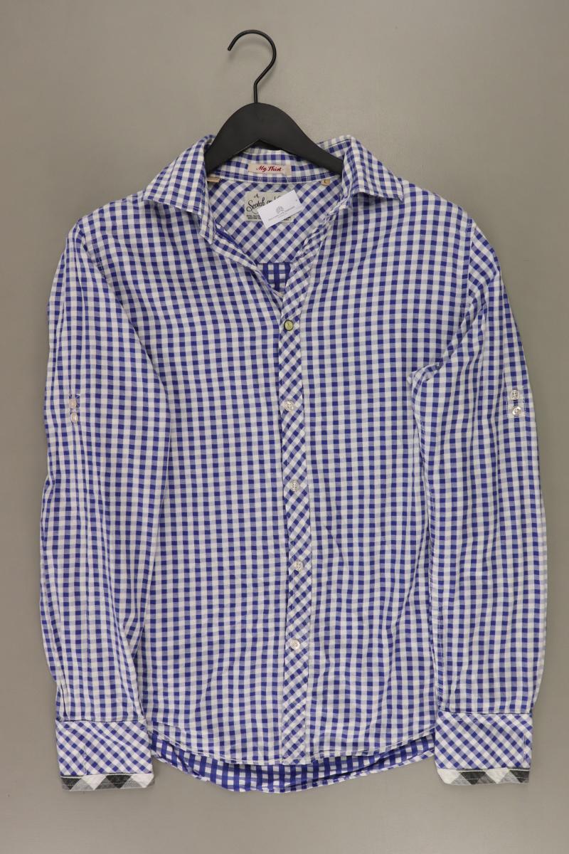 Scotch & Soda Karohemd für Herren Gr. L kariert Langarm blau aus Baumwolle