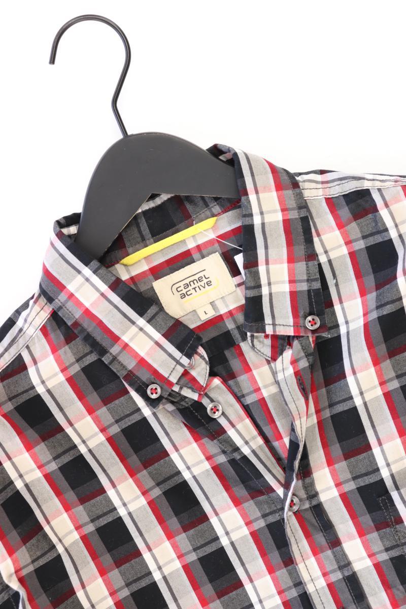 camel active Karohemd für Herren Gr. L kariert Langarm rot aus Baumwolle