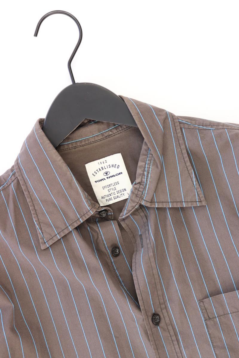 Tom Tailor Langarmhemd für Herren Gr. L gestreift braun aus Baumwolle