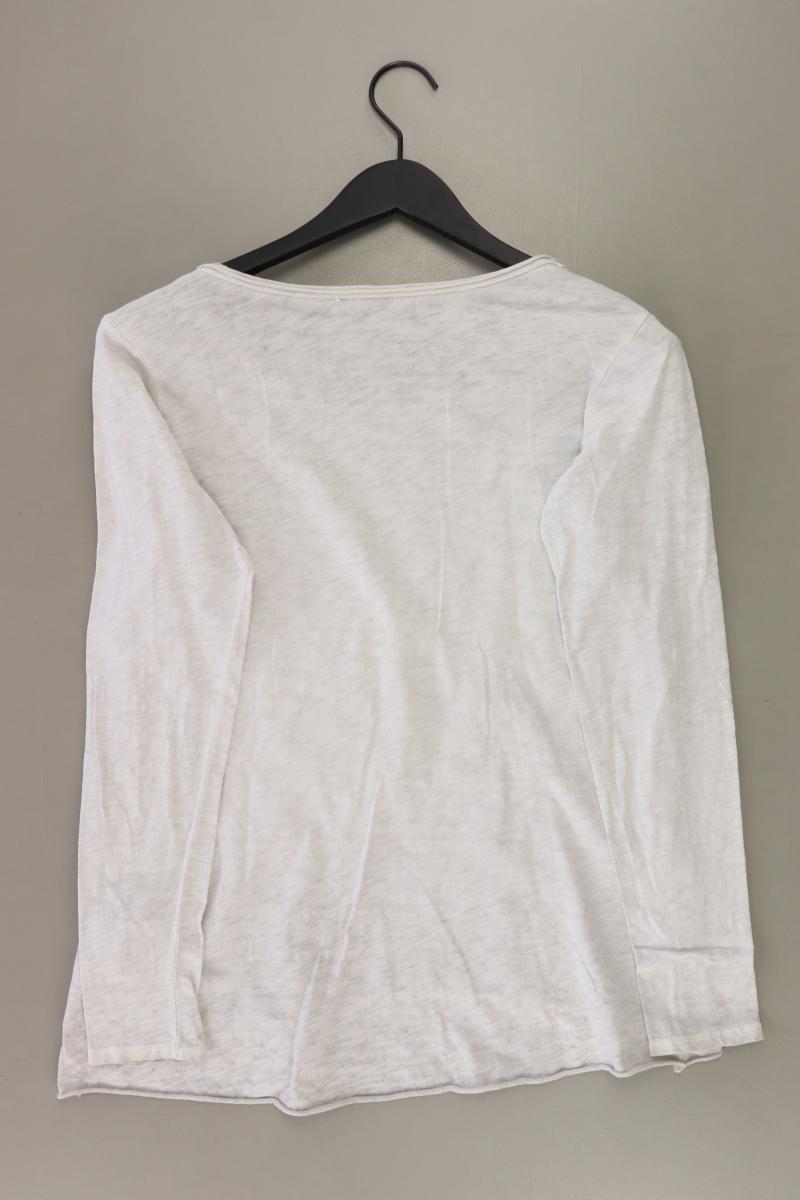AUST Longsleeve-Shirt Gr. S Langarm mit Pailletten weiß aus Baumwolle