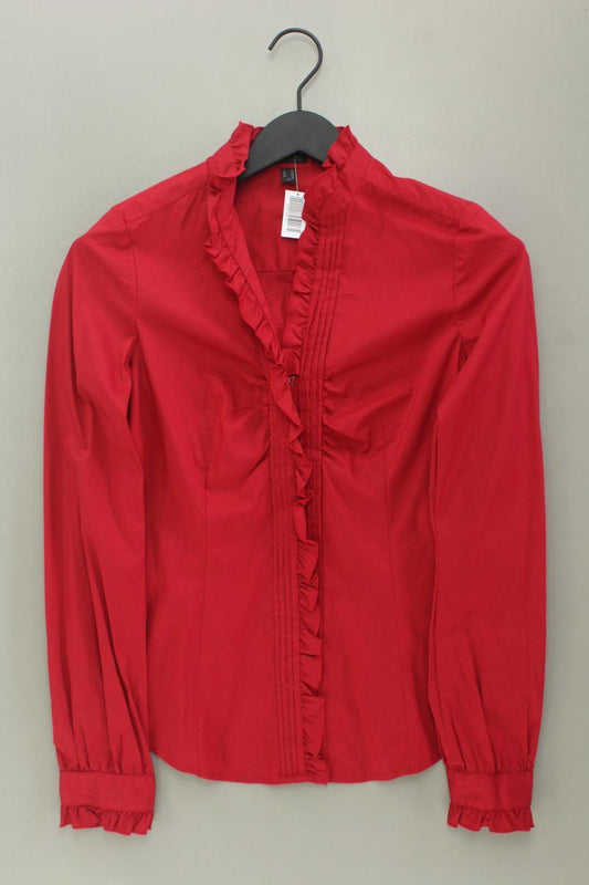 Esprit Collection Rüschenbluse Gr. 36 neuwertig Langarm rot aus Baumwolle