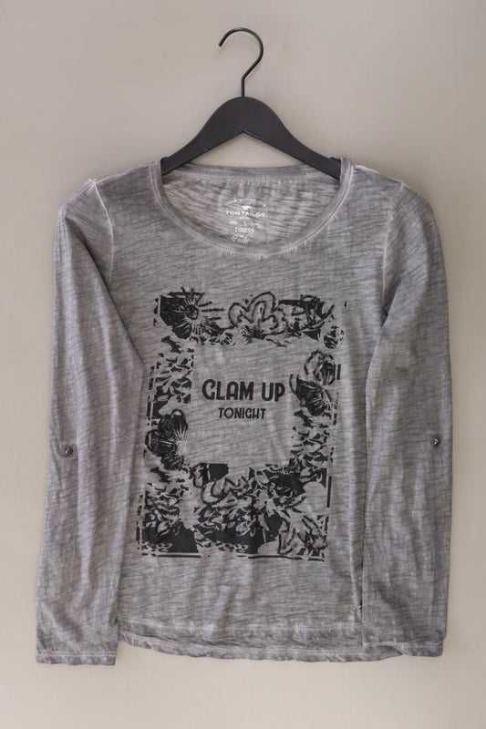 Tom Tailor Longsleeve-Shirt Gr. S neuwertig Langarm grau aus Baumwolle