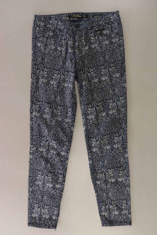 Zara Five-Pocket-Hose Gr. 38 mit Blumenmuster blau aus Baumwolle