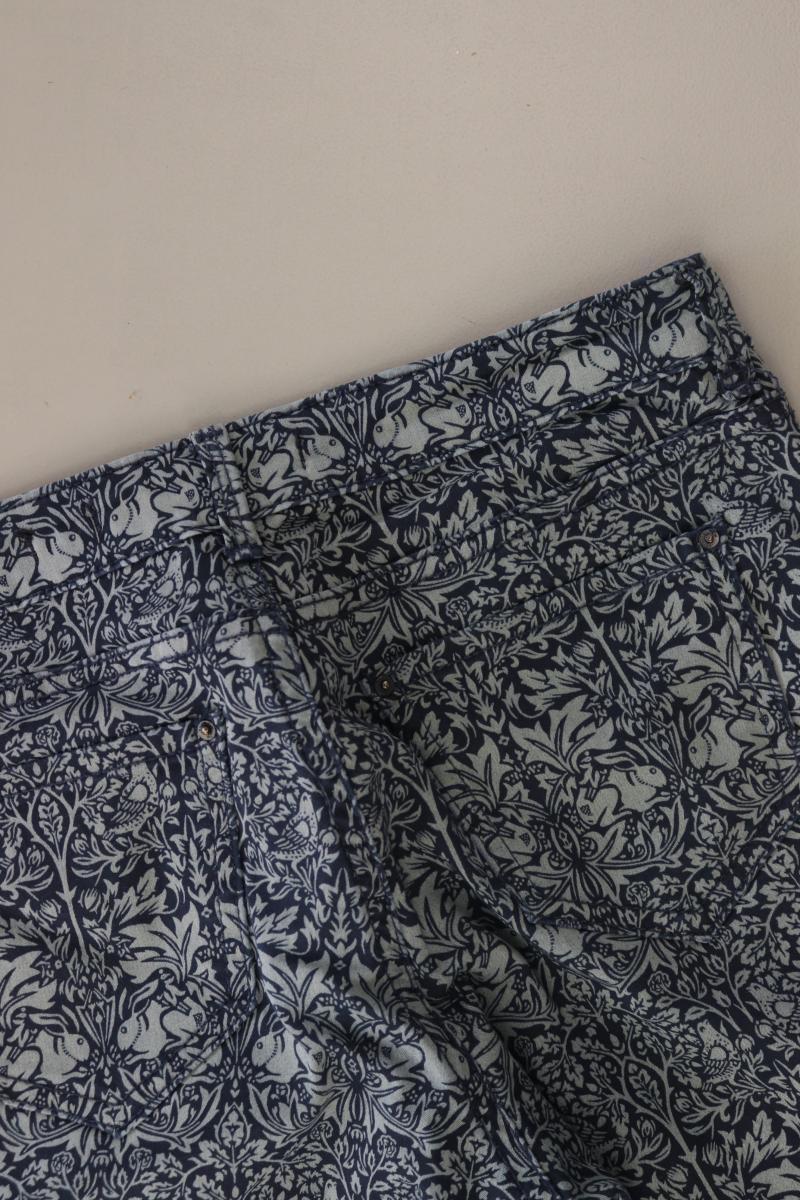 Zara Five-Pocket-Hose Gr. 38 mit Blumenmuster blau aus Baumwolle